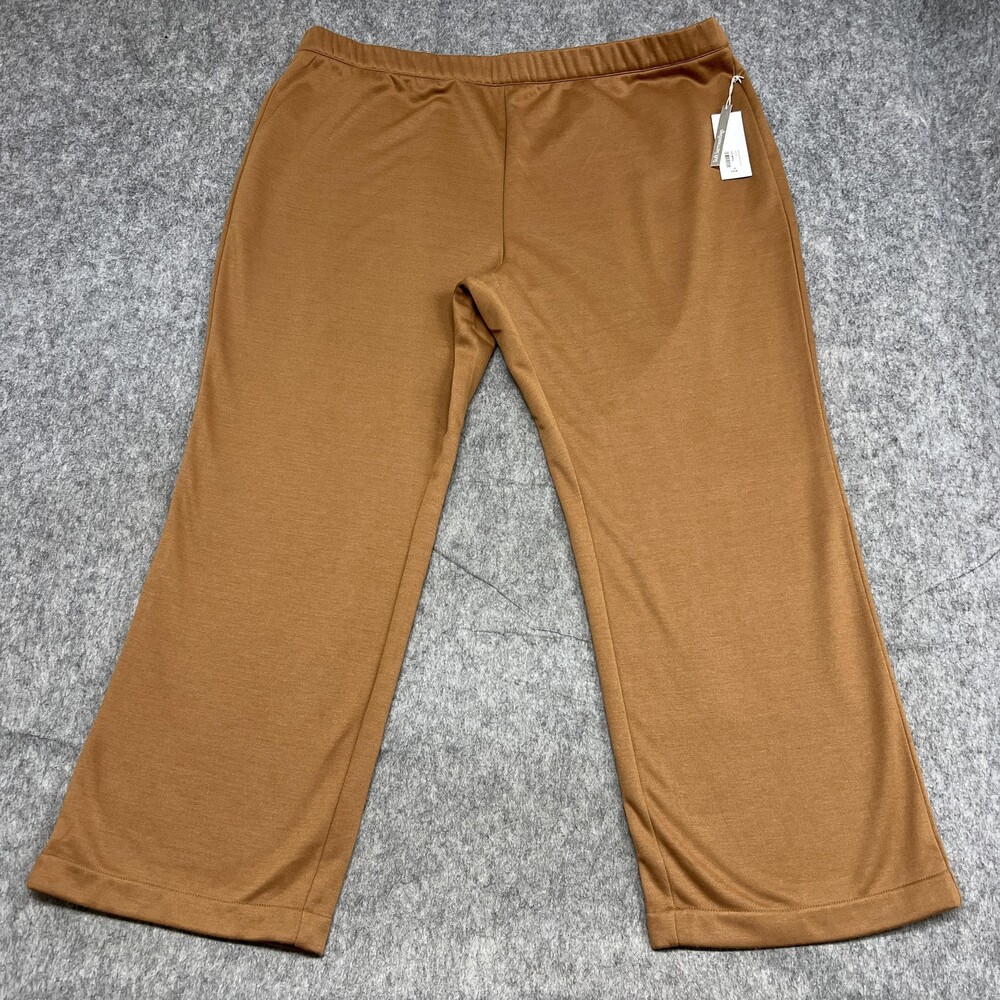 Soft Surroundings Pants Womens 3X Hazelnut Brown Madeline Bootcut Pull On 44x31